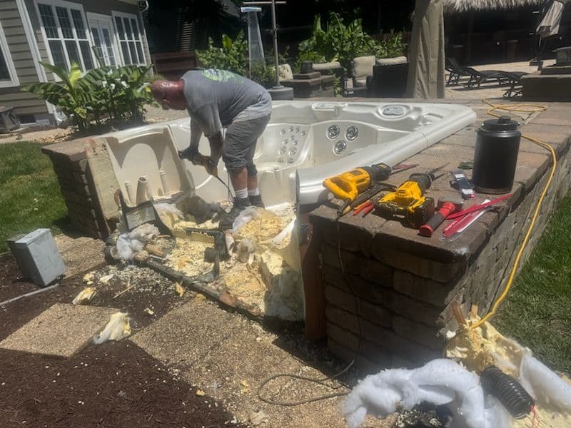 Backyard Hot Tub Removal Boosts Leisure Space